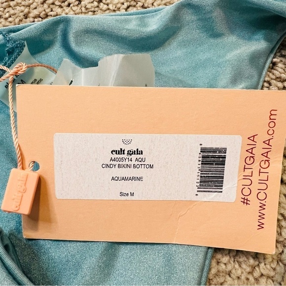 NWT! Cult Gaia Cindy Bikini Bottom in Aquamarine. Size Medium. - Picture 8 of 13